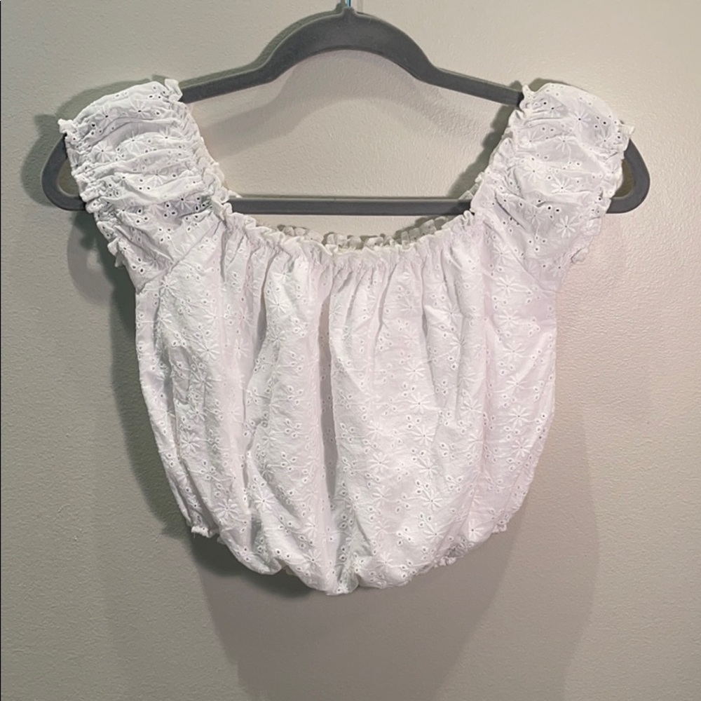 White Lace/Floral Garage (brand) Shirt